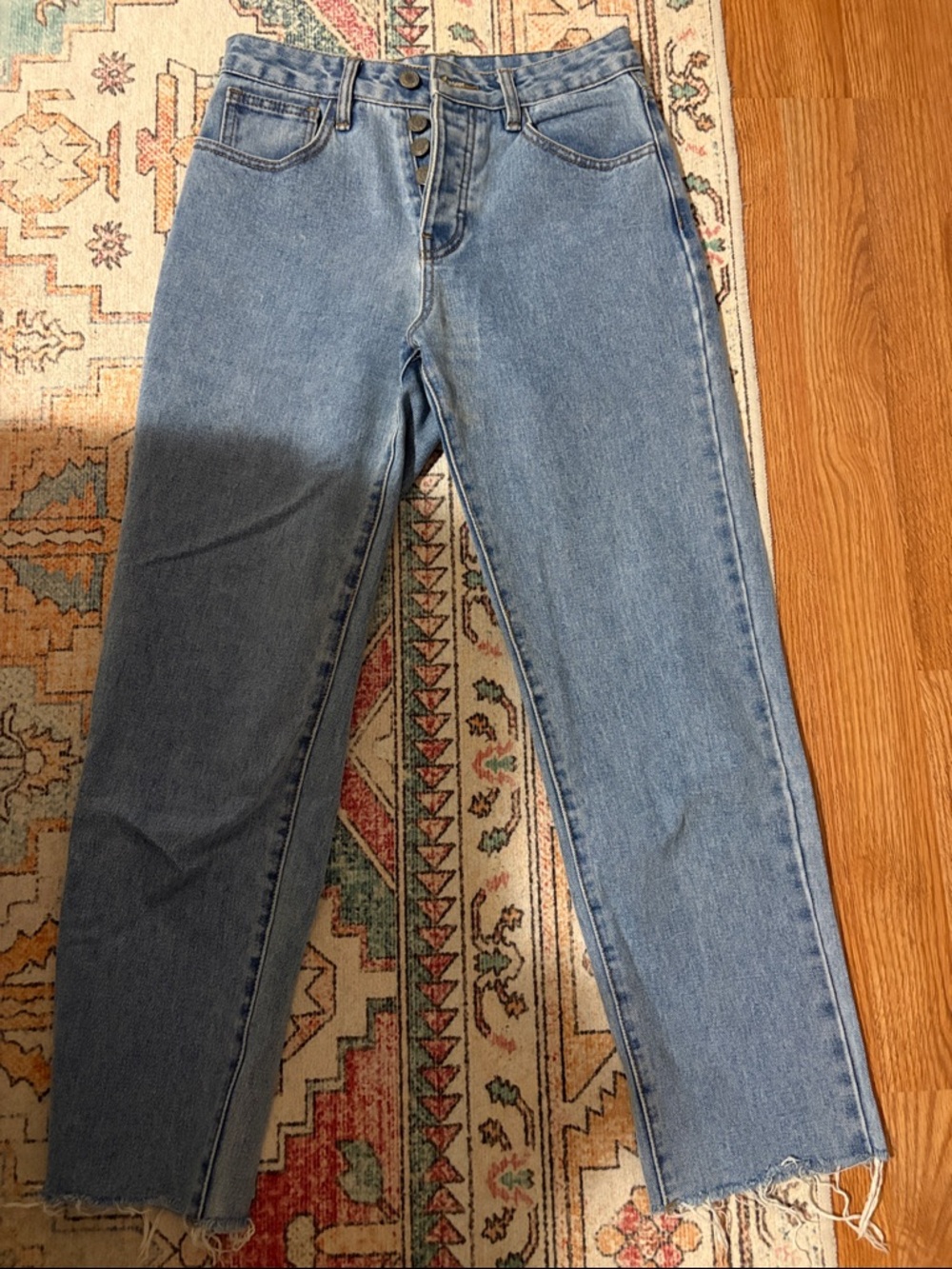 High-Rise Straight Leg Women’s Jeans — Light Blue